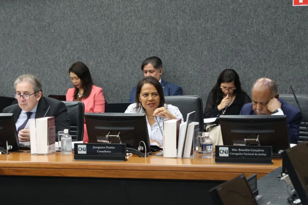 Conselheira Jaceguara Dantas durante a sessão.